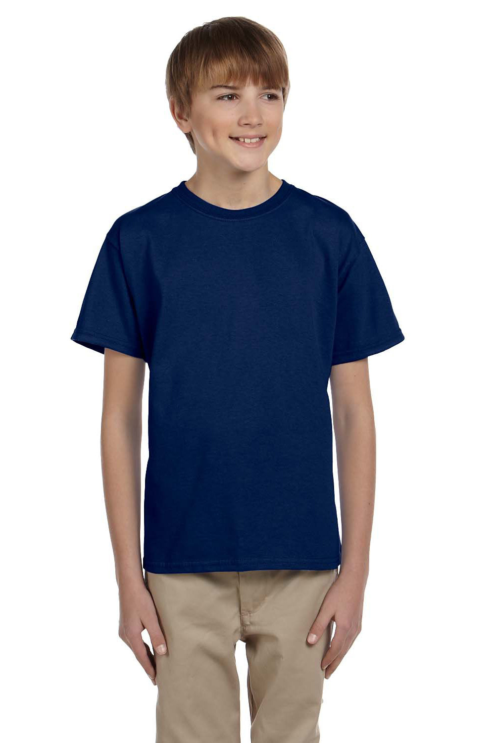 Gildan G200B Youth Ultra Short Sleeve Crewneck T-Shirt Navy Blue Front