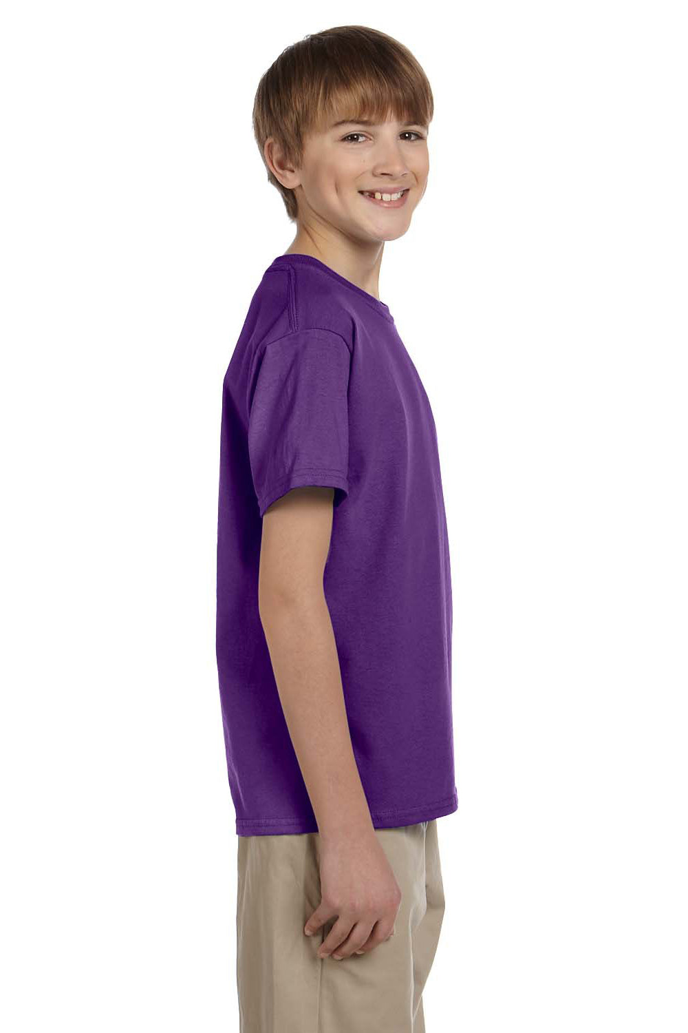 Gildan G200B Youth Ultra Short Sleeve Crewneck T-Shirt Purple Side