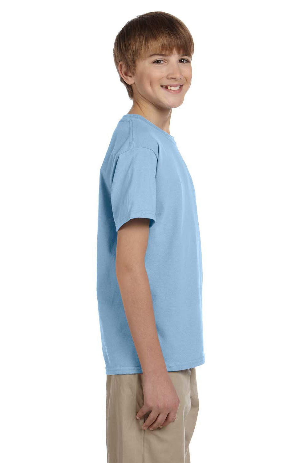 Gildan G200B Youth Ultra Short Sleeve Crewneck T-Shirt Light Blue Side