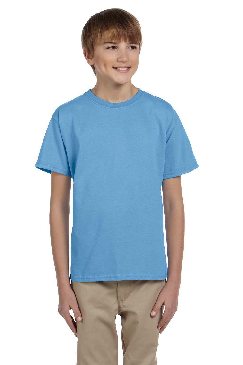 Gildan G200B Youth Ultra Short Sleeve Crewneck T-Shirt Carolina Blue Front