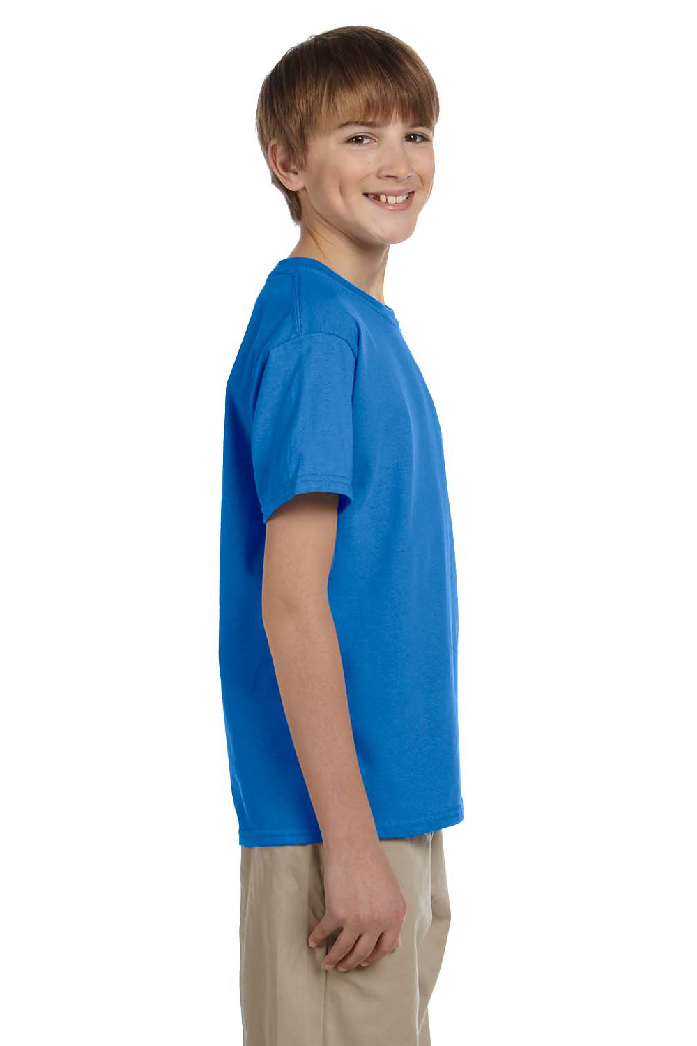 Gildan G200B Youth Ultra Short Sleeve Crewneck T-Shirt Iris Blue Side
