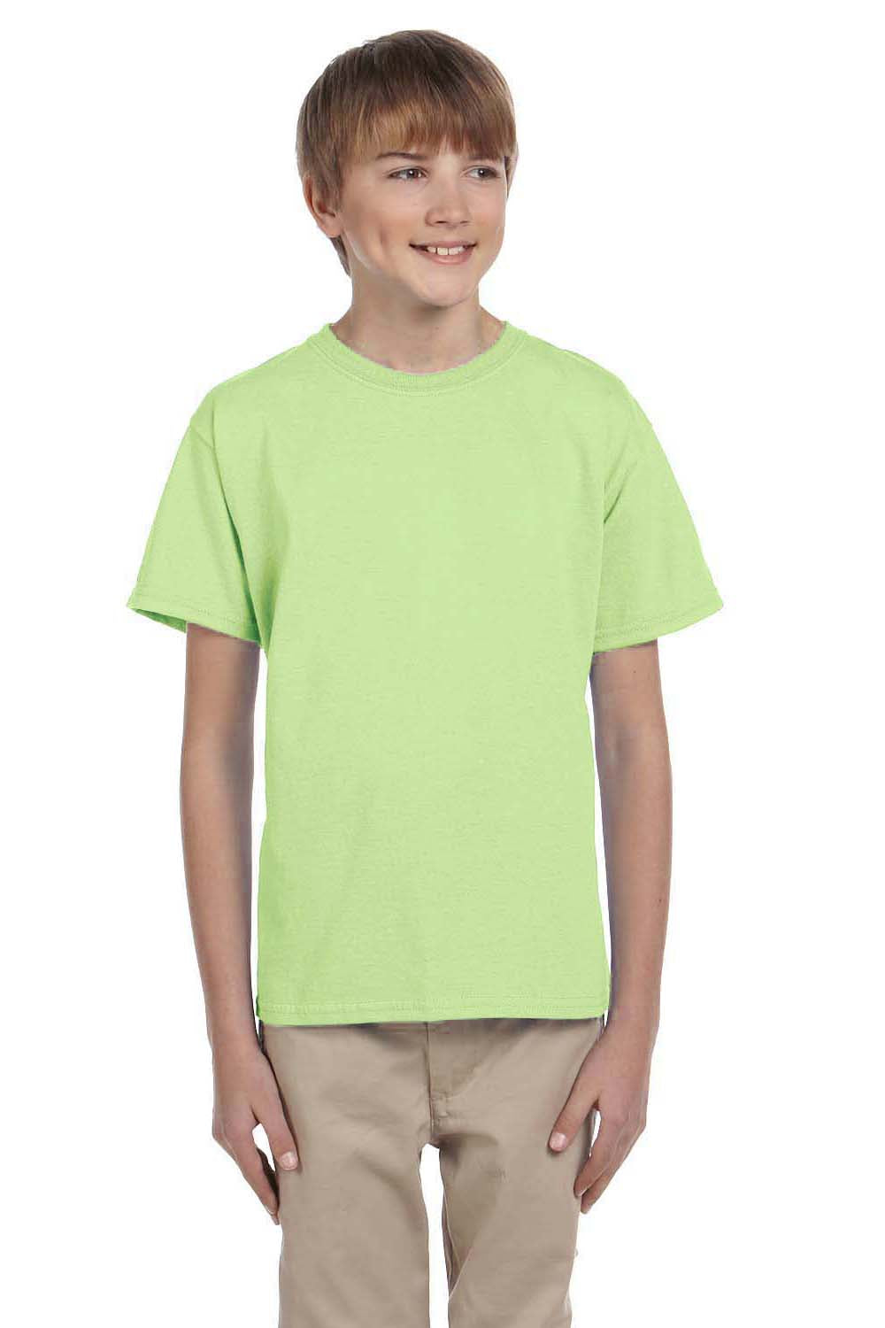 Gildan G200B Youth Ultra Short Sleeve Crewneck T-Shirt Mint Green Front