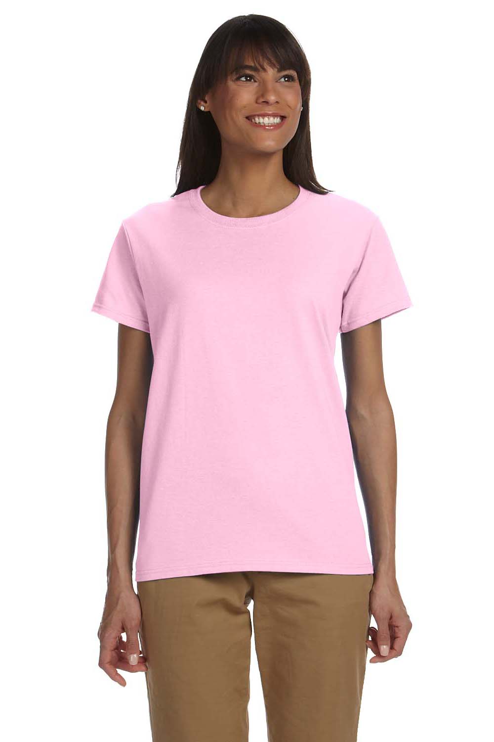 Gildan G200L Womens Ultra Short Sleeve Crewneck T-Shirt Light Pink Front
