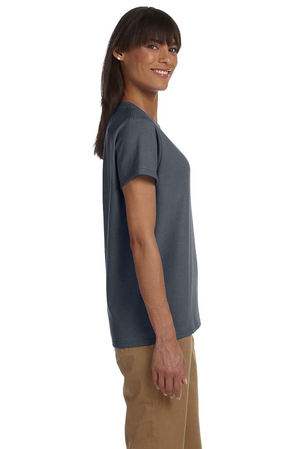 Gildan G200L Womens Ultra Short Sleeve Crewneck T-Shirt Charcoal Grey Side