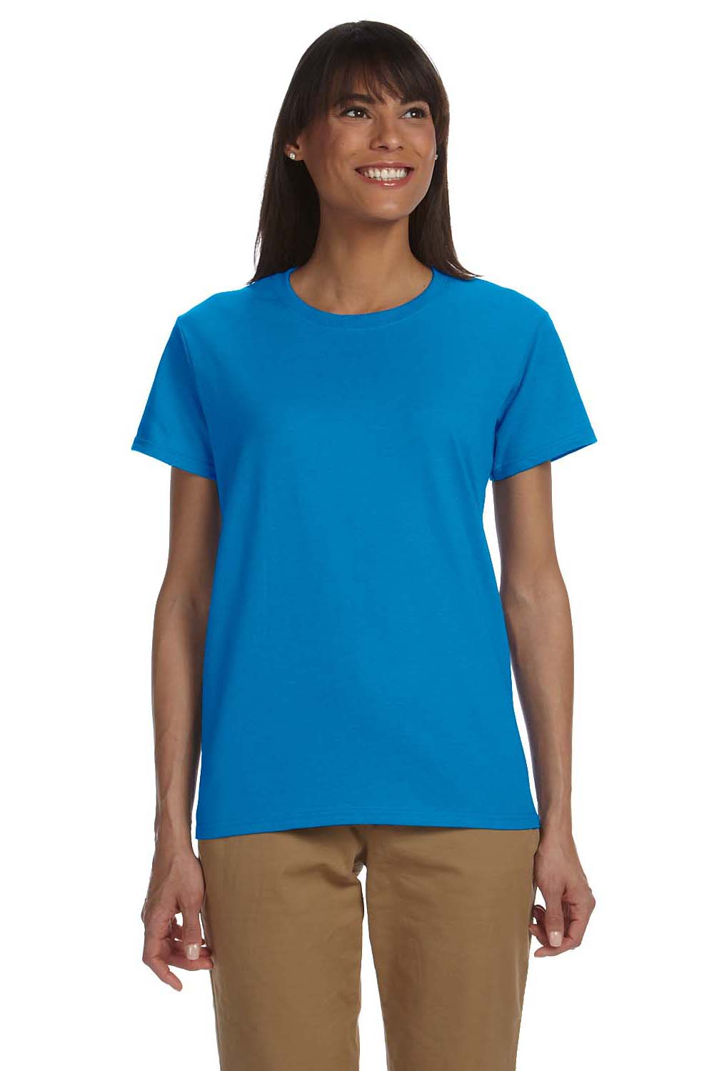 Gildan G200L Womens Ultra Short Sleeve Crewneck T-Shirt Sapphire Blue Front