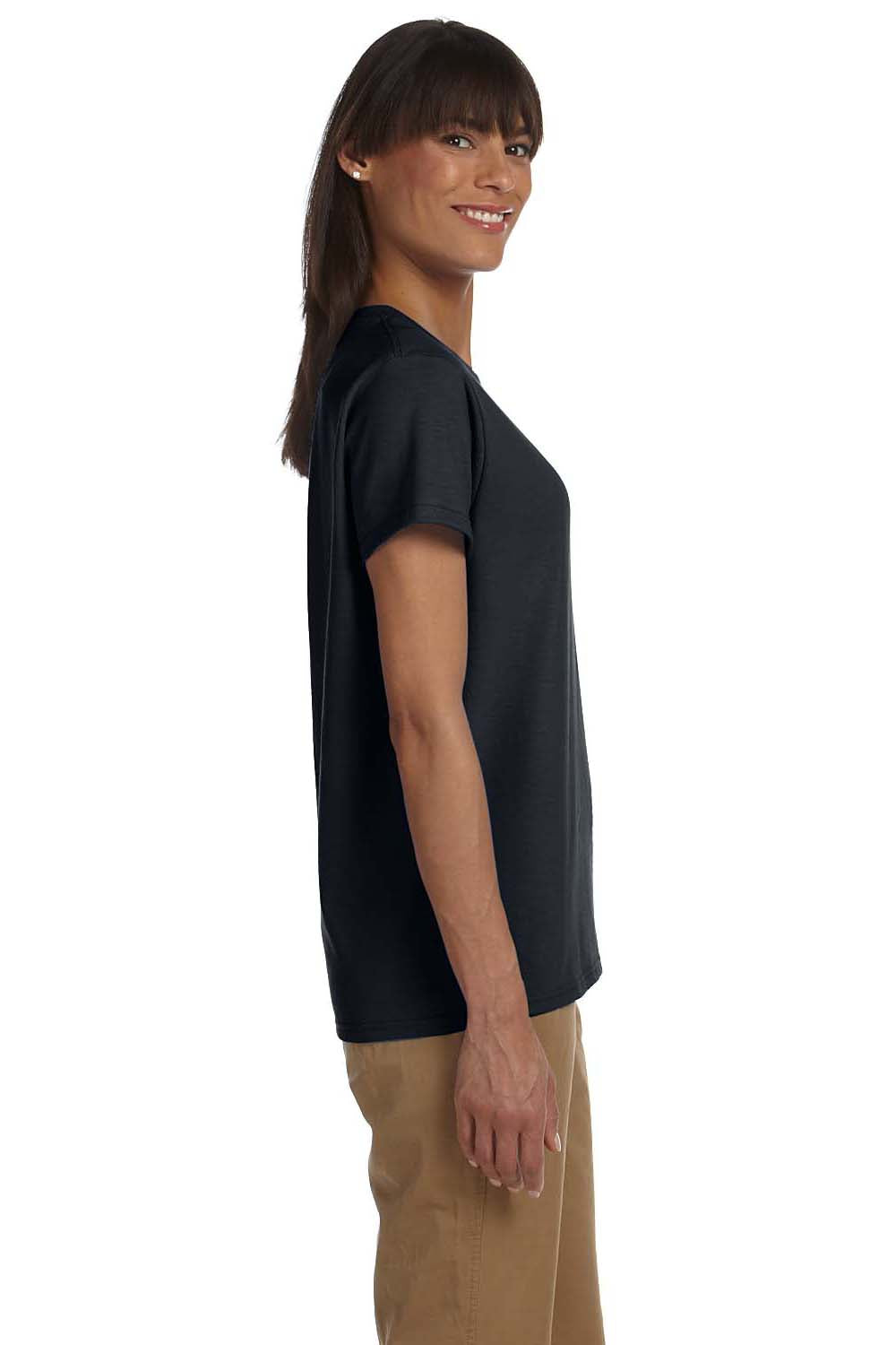 Gildan G200L Womens Ultra Short Sleeve Crewneck T-Shirt Black Side