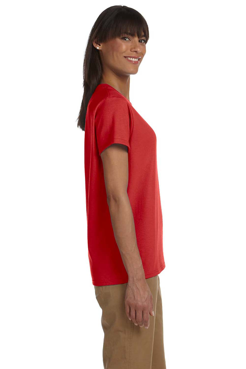 Gildan G200L Womens Ultra Short Sleeve Crewneck T-Shirt Red Side