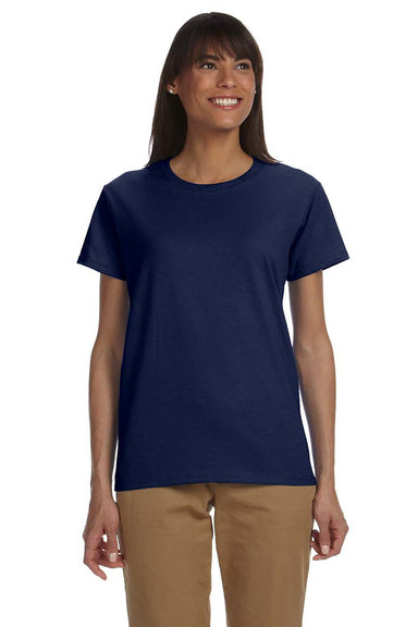 Gildan G200L Womens Ultra Short Sleeve Crewneck T-Shirt Navy Blue Front