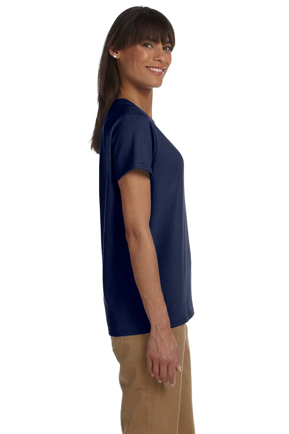 Gildan G200L Womens Ultra Short Sleeve Crewneck T-Shirt Navy Blue Side