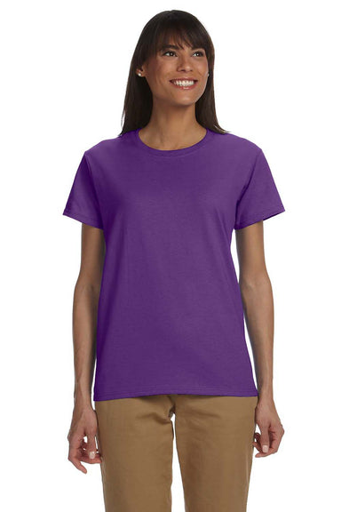Gildan G200L Womens Ultra Short Sleeve Crewneck T-Shirt Purple Front