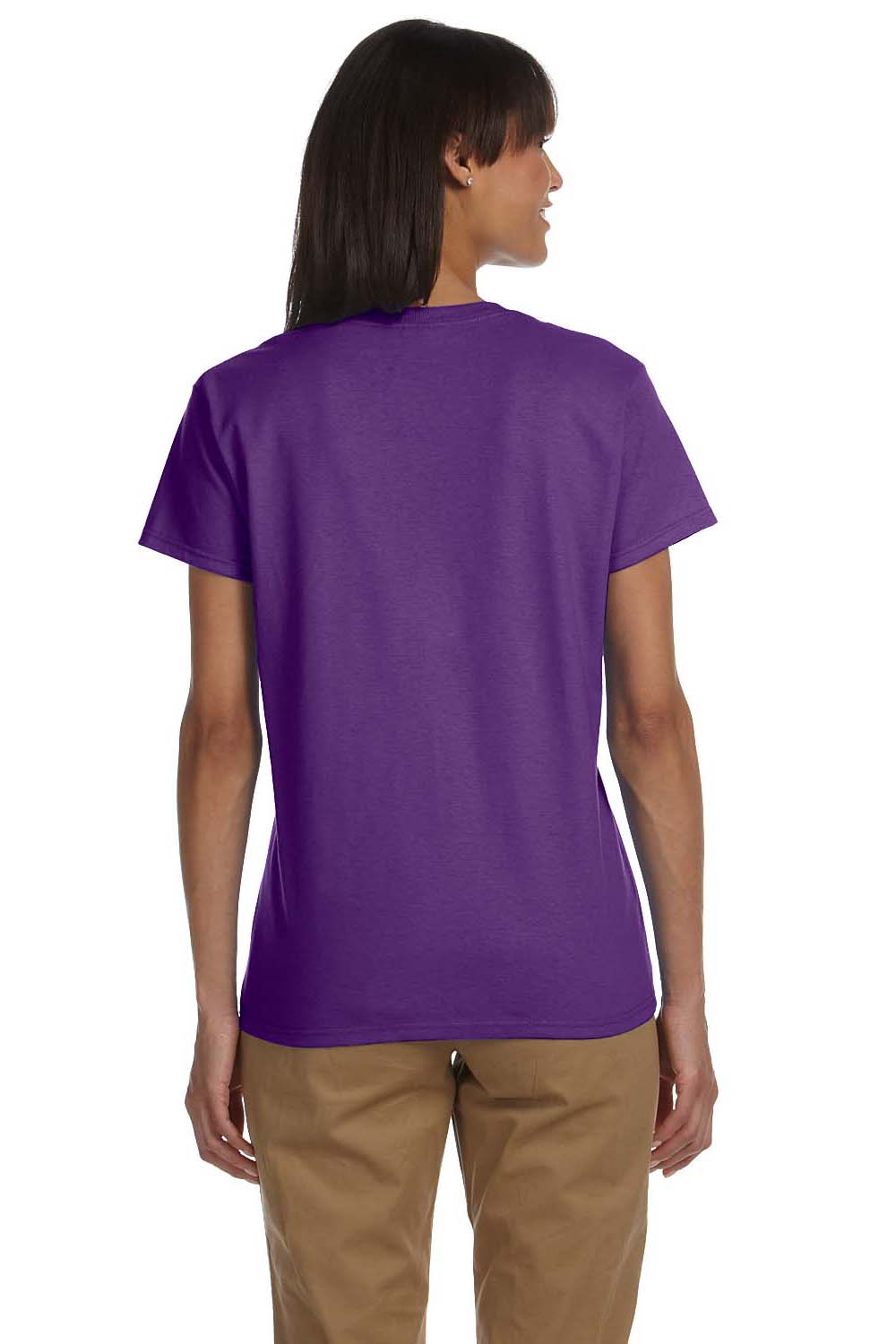 Gildan G200L Womens Ultra Short Sleeve Crewneck T-Shirt Purple Back