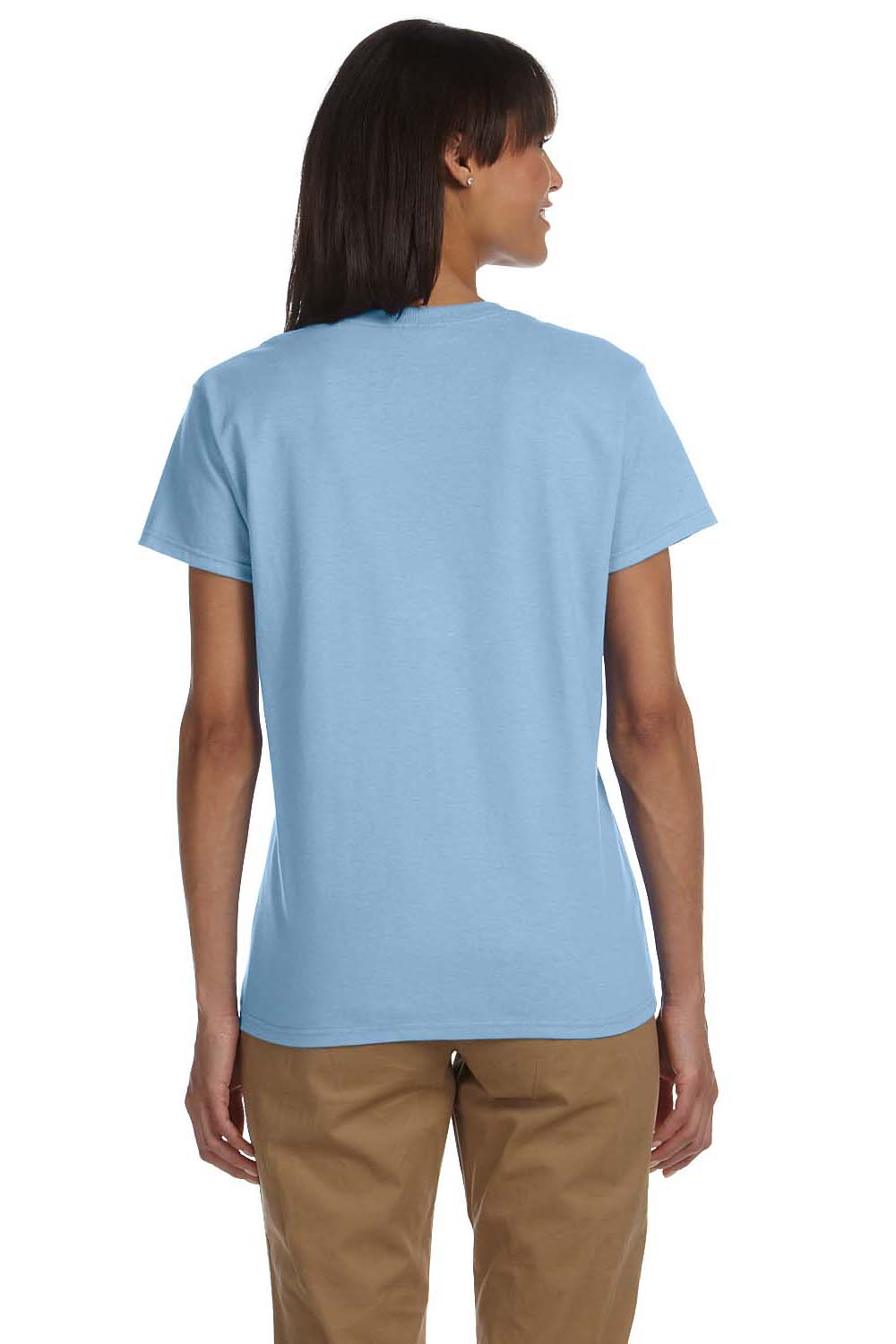 Gildan G200L Womens Ultra Short Sleeve Crewneck T-Shirt Light Blue Back