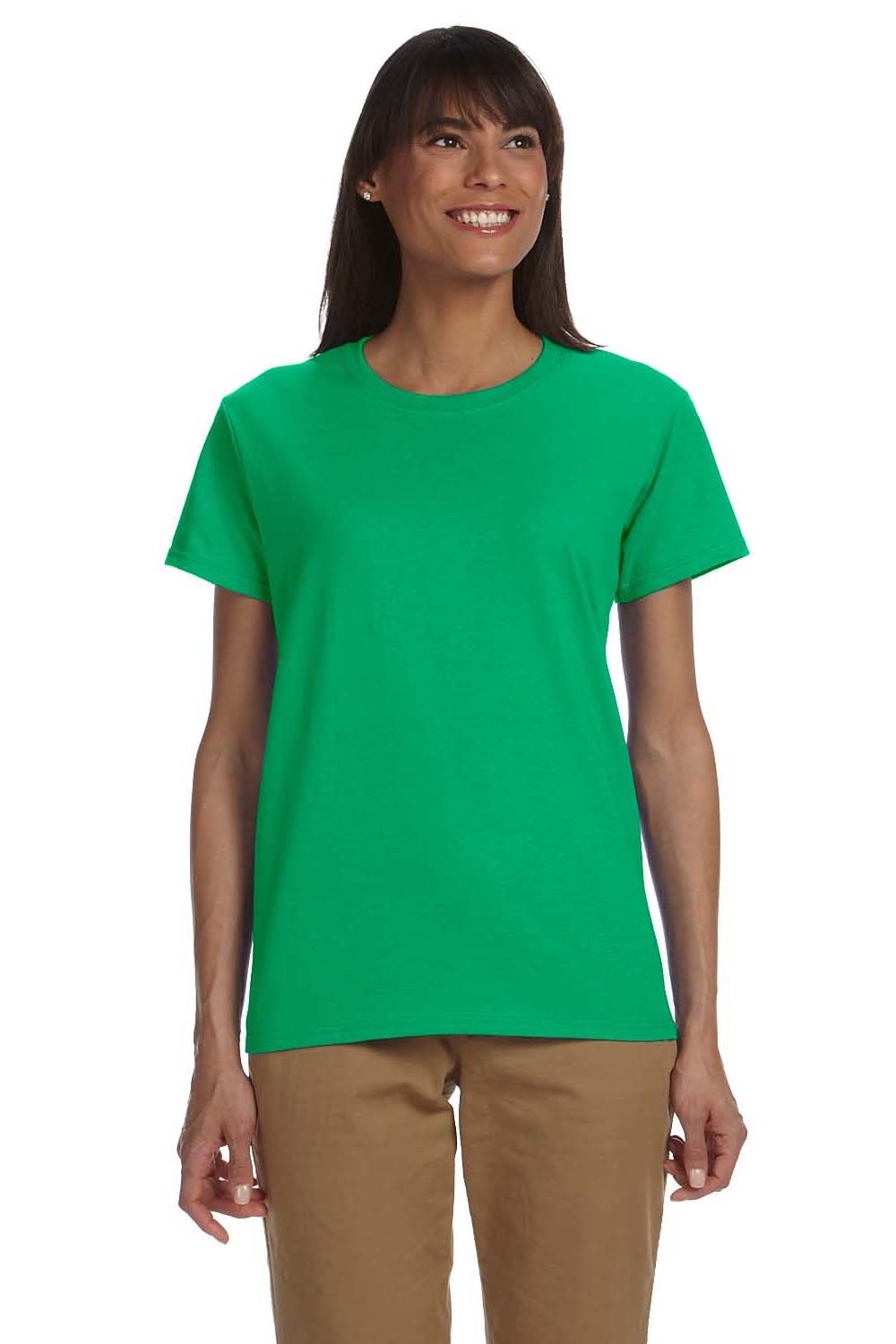 Gildan G200L Womens Ultra Short Sleeve Crewneck T-Shirt Irish Green Front