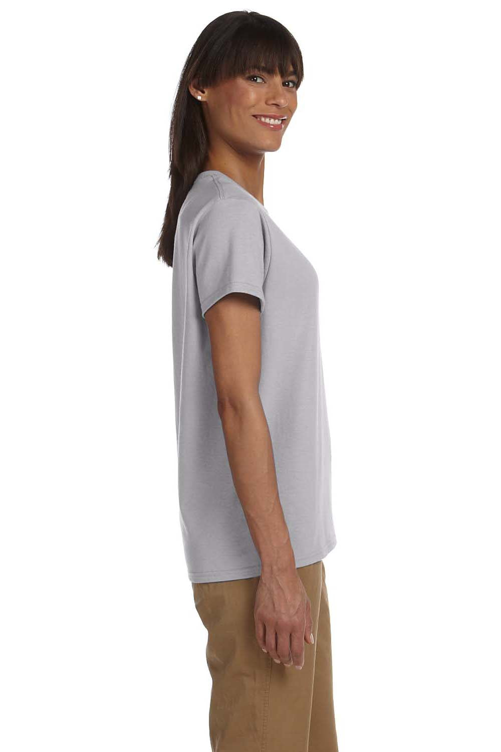 Gildan G200L Womens Ultra Short Sleeve Crewneck T-Shirt Sport Grey Side