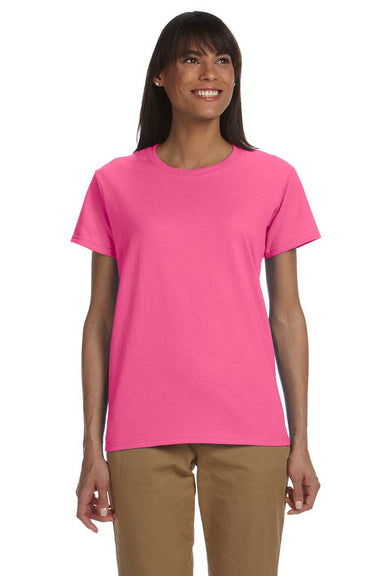 Gildan G200L Womens Ultra Short Sleeve Crewneck T-Shirt Safety Pink Front