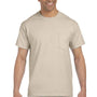 Gildan Mens Ultra Short Sleeve Crewneck T-Shirt w/ Pocket - Sand - Closeout