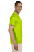 Gildan G230 Mens Ultra Short Sleeve Crewneck T-Shirt w/ Pocket Safety Green Side