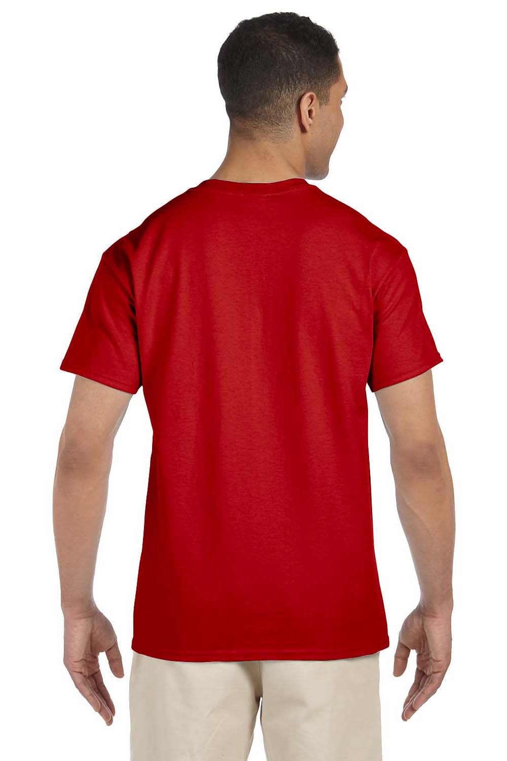 Gildan G230 Mens Ultra Short Sleeve Crewneck T-Shirt w/ Pocket Red Back