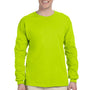 Gildan Mens Ultra Long Sleeve Crewneck T-Shirt - Safety Green