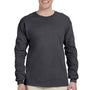 Gildan Mens Ultra Long Sleeve Crewneck T-Shirt - Charcoal Grey