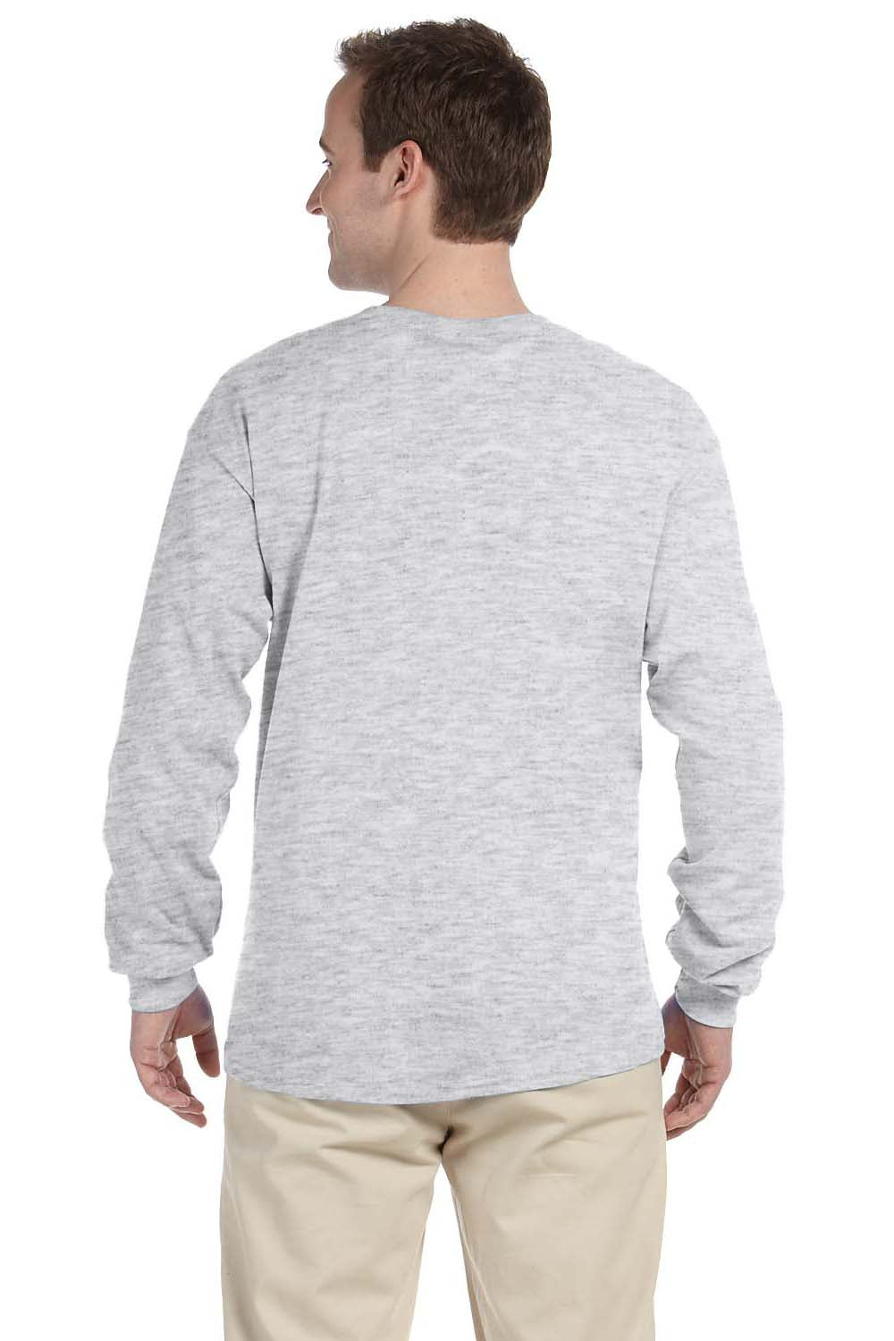 Gildan G240 Mens Ultra Long Sleeve Crewneck T-Shirt Ash Grey Back