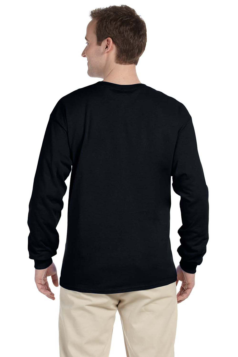 Gildan G240 Mens Ultra Long Sleeve Crewneck T-Shirt Black Back