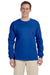 Gildan G240 Mens Ultra Long Sleeve Crewneck T-Shirt Royal Blue Front