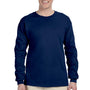 Gildan Mens Ultra Long Sleeve Crewneck T-Shirt - Navy Blue