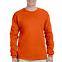 Gildan Mens Ultra Long Sleeve Crewneck T-Shirt - Orange