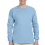 Gildan Mens Ultra Long Sleeve Crewneck T-Shirt - Light Blue