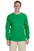 Gildan G240 Mens Ultra Long Sleeve Crewneck T-Shirt Irish Green Front