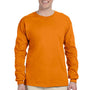 Gildan Mens Ultra Long Sleeve Crewneck T-Shirt - Safety Orange