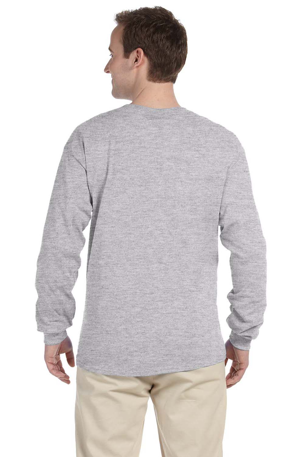 Gildan G240 Mens Ultra Long Sleeve Crewneck T-Shirt Sport Grey Back