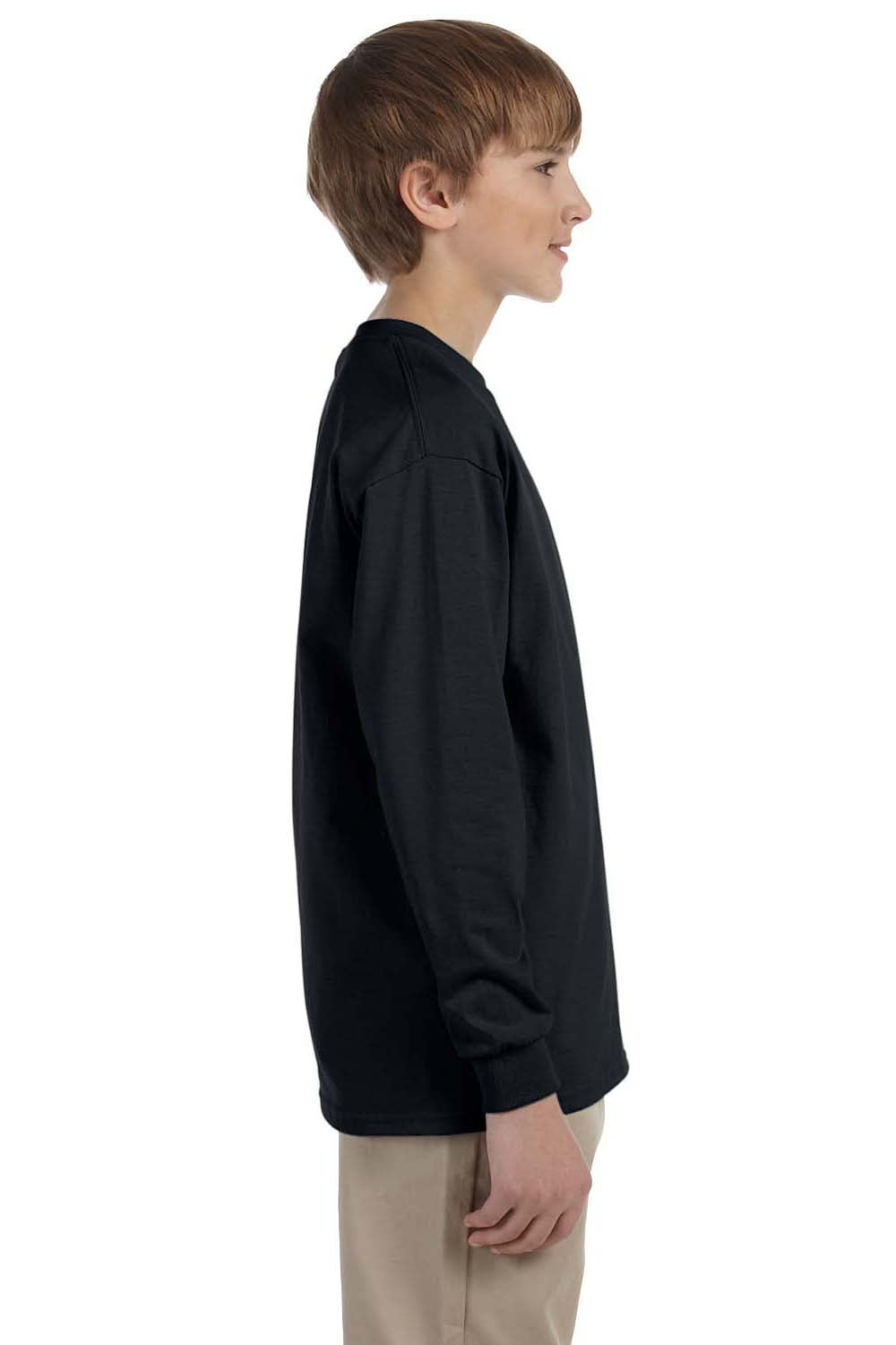Gildan G240B Youth Ultra Long Sleeve Crewneck T-Shirt Black Side