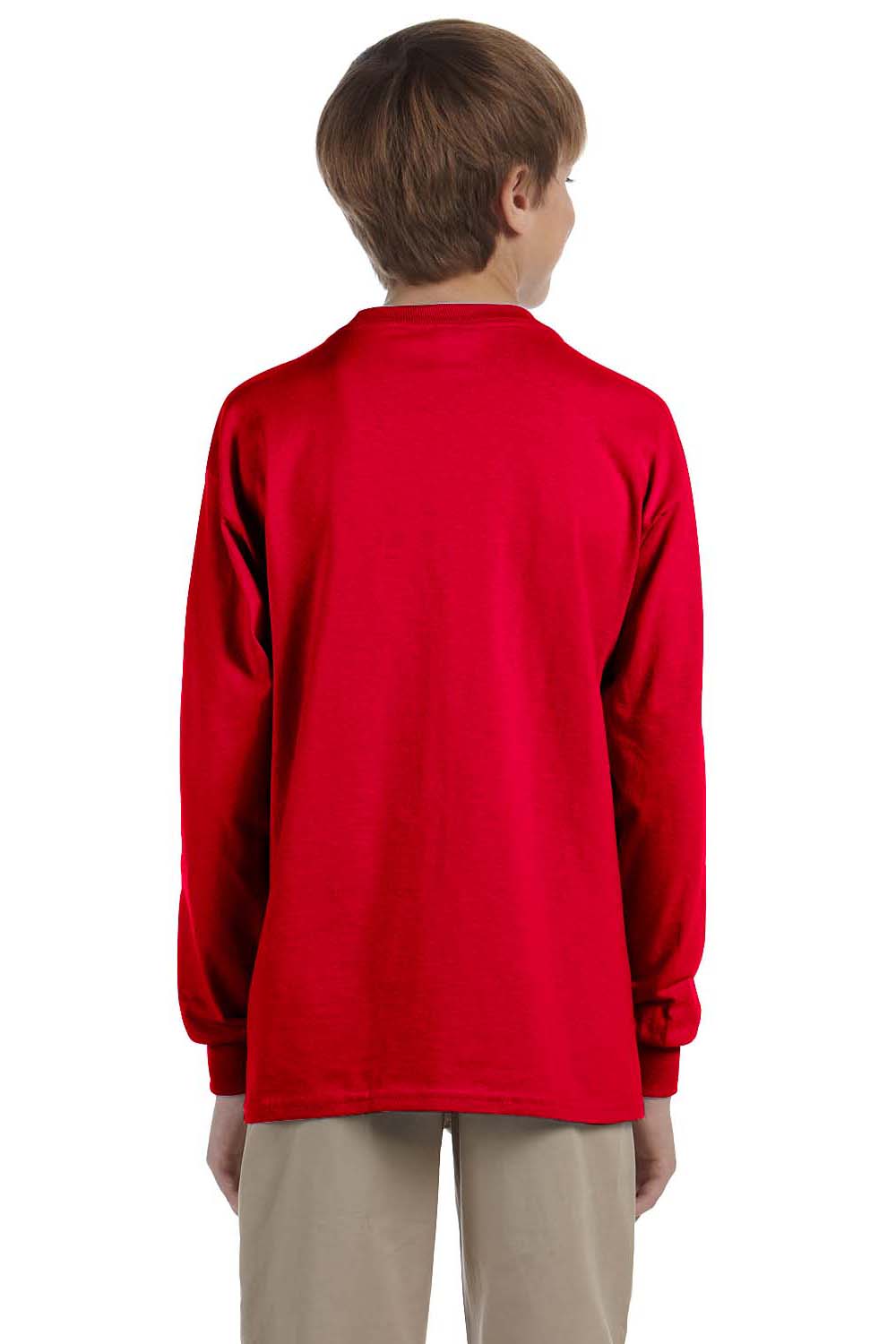 Gildan G240B Youth Ultra Long Sleeve Crewneck T-Shirt Red Back