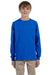 Gildan G240B Youth Ultra Long Sleeve Crewneck T-Shirt Royal Blue Front