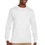 Gildan Mens Ultra Long Sleeve Crewneck T-Shirt w/ Pocket - White