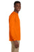 Gildan G241 Mens Ultra Long Sleeve Crewneck T-Shirt w/ Pocket Safety Orange Side