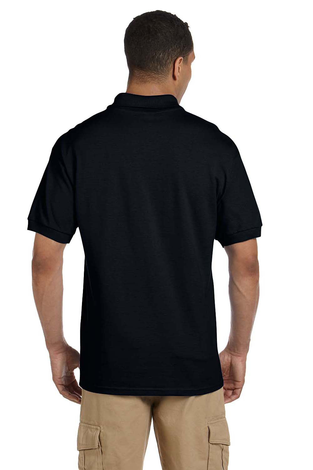Gildan G380 Mens Short Sleeve Polo Shirt Black Back