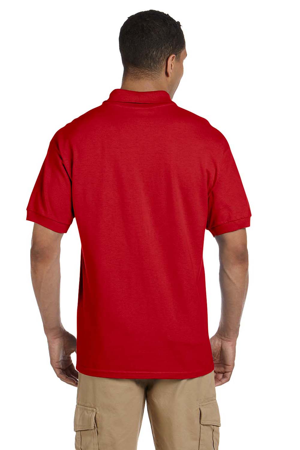 Gildan G380 Mens Short Sleeve Polo Shirt Red Back