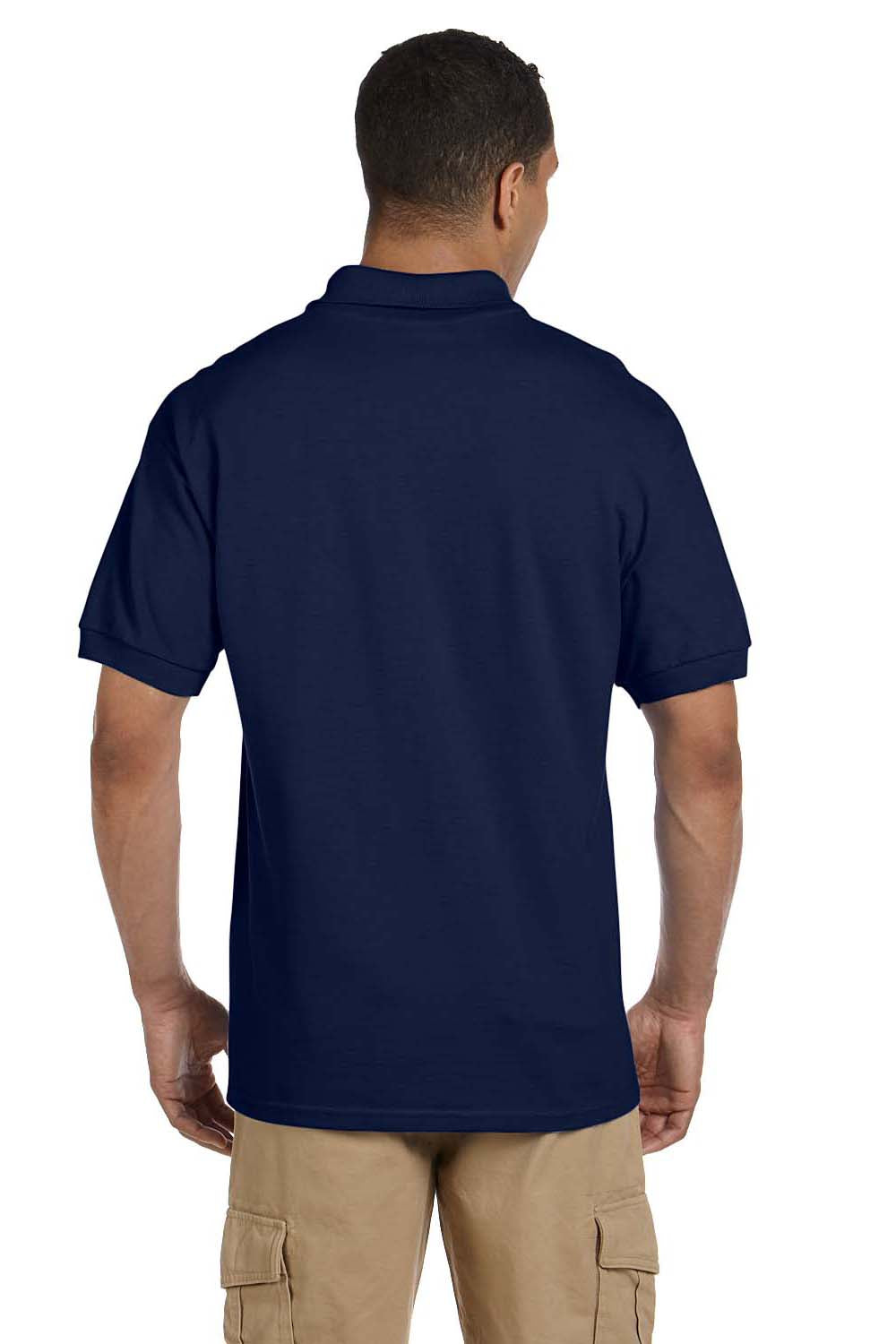 Gildan G380 Mens Short Sleeve Polo Shirt Navy Blue Back