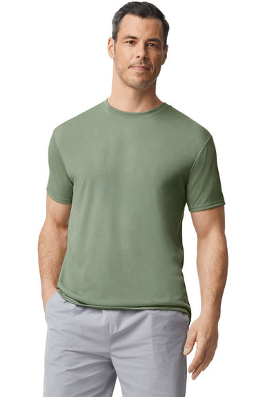 Gildan 42000/G420 Mens Performance Jersey Moisture Wicking Short Sleeve Crewneck T-Shirt Sage Green Front