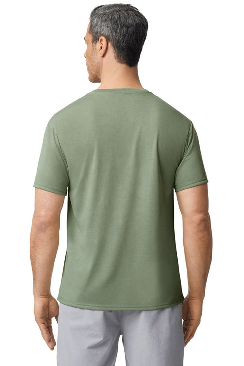 Gildan 42000/G420 Mens Performance Jersey Moisture Wicking Short Sleeve Crewneck T-Shirt Sage Green Back