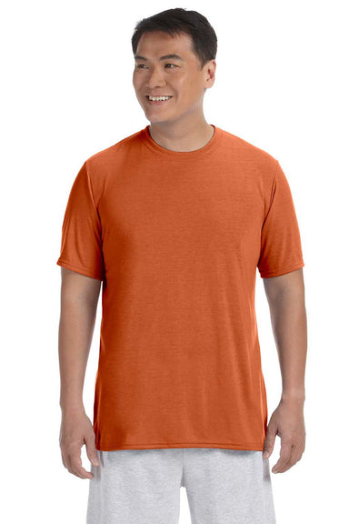 Gildan G420 Mens Performance Jersey Moisture Wicking Short Sleeve Crewneck T-Shirt Texas Orange Front