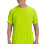Gildan Mens Performance Jersey Moisture Wicking Short Sleeve Crewneck T-Shirt - Safety Green