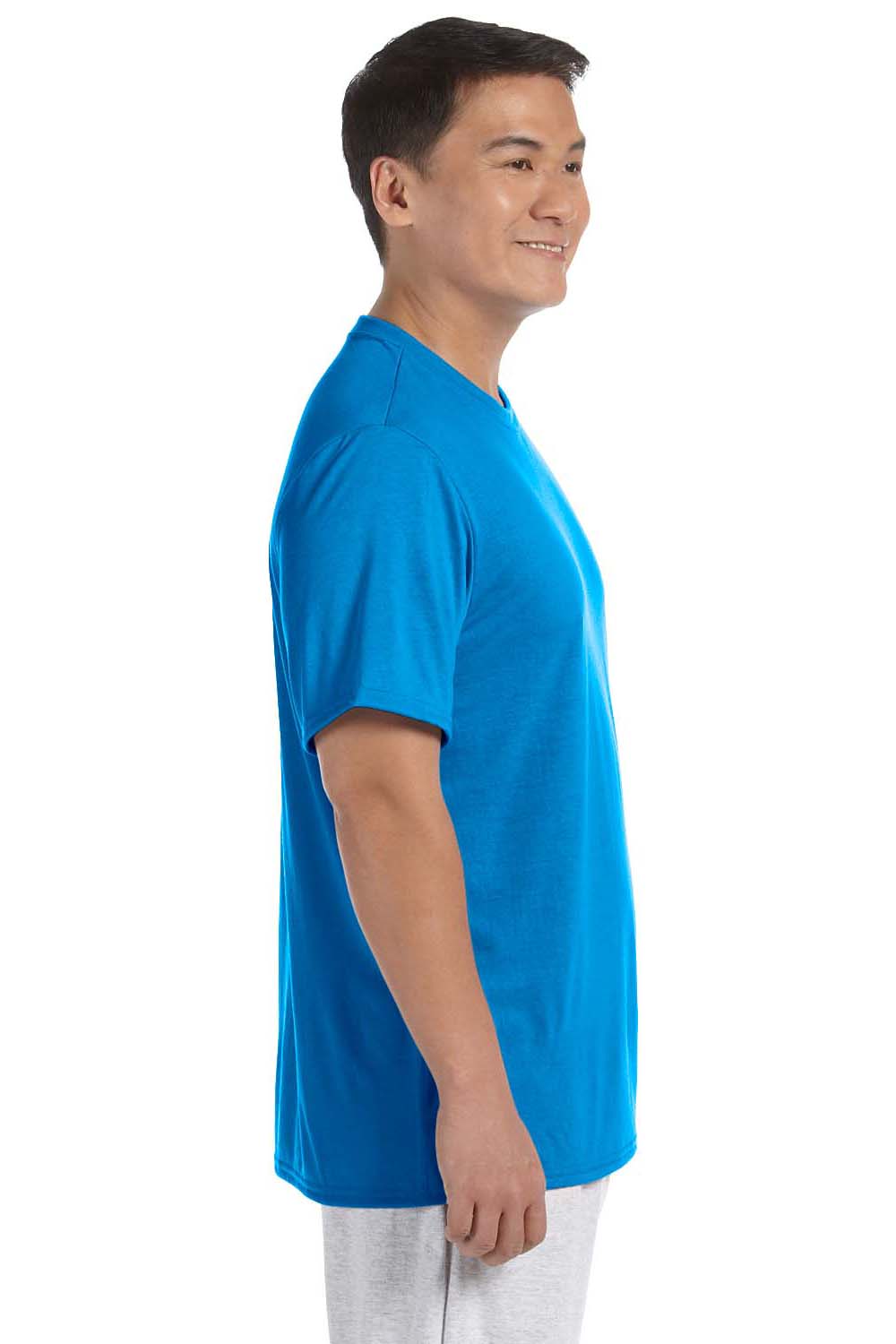 Gildan G420 Mens Performance Jersey Moisture Wicking Short Sleeve Crewneck T-Shirt Sapphire Blue Side