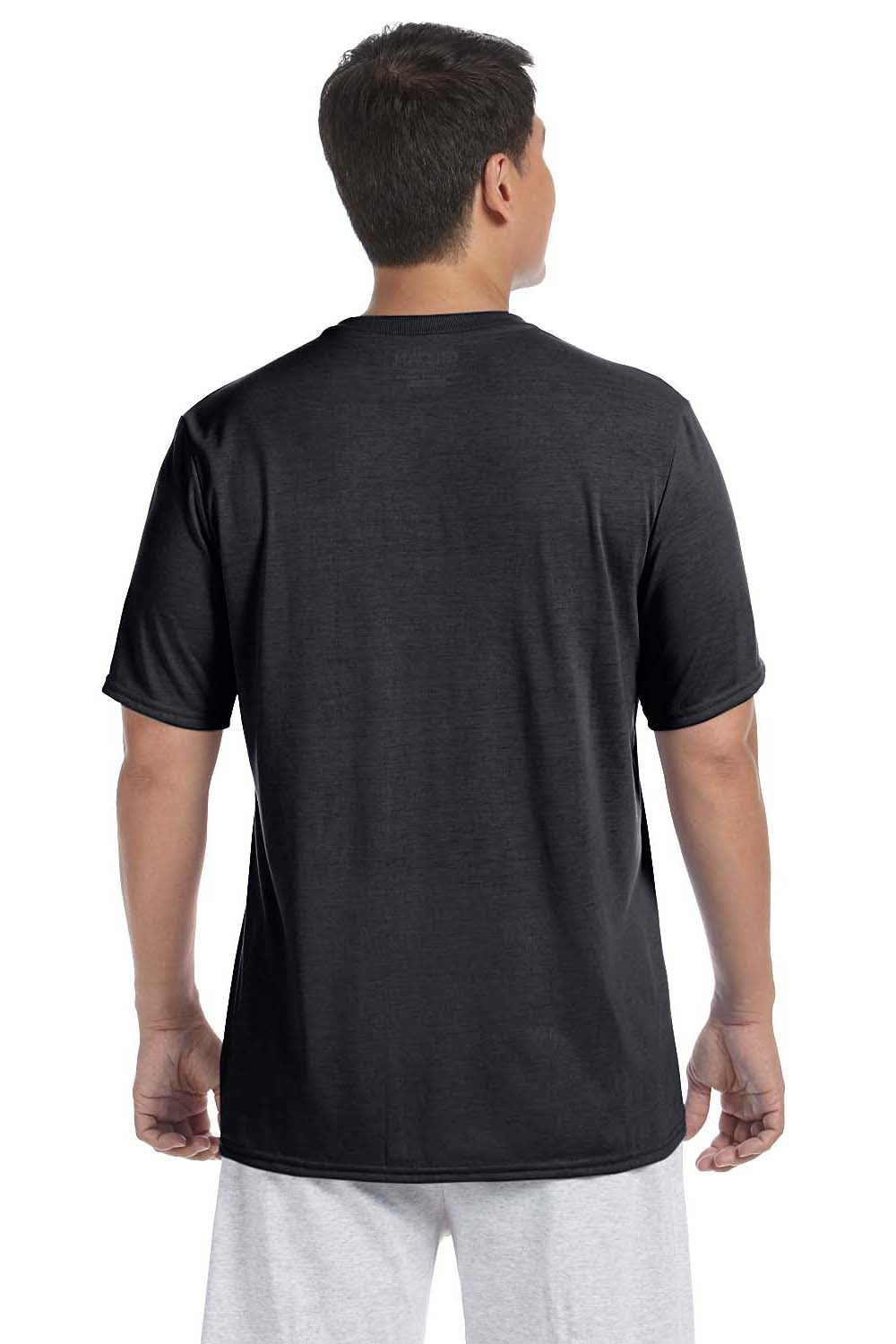 Gildan G420 Mens Performance Jersey Moisture Wicking Short Sleeve Crewneck T-Shirt Black Back