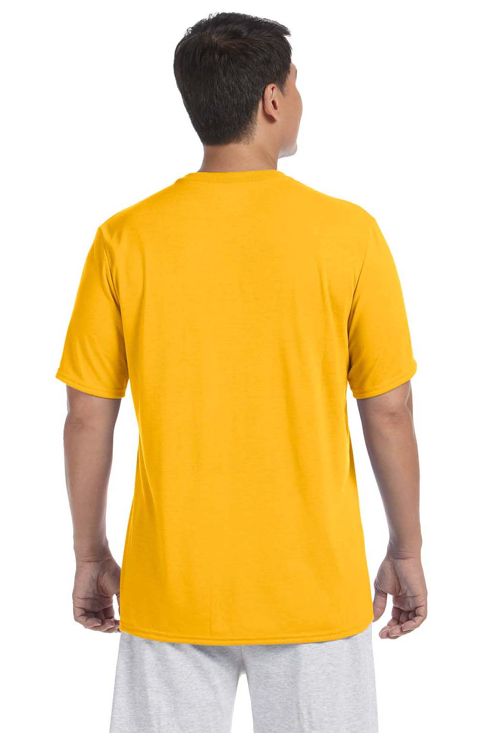 Gildan G420 Mens Performance Jersey Moisture Wicking Short Sleeve Crewneck T-Shirt Gold Back
