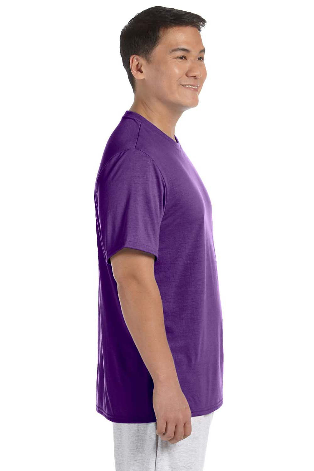 Gildan G420 Mens Performance Jersey Moisture Wicking Short Sleeve Crewneck T-Shirt Purple Side