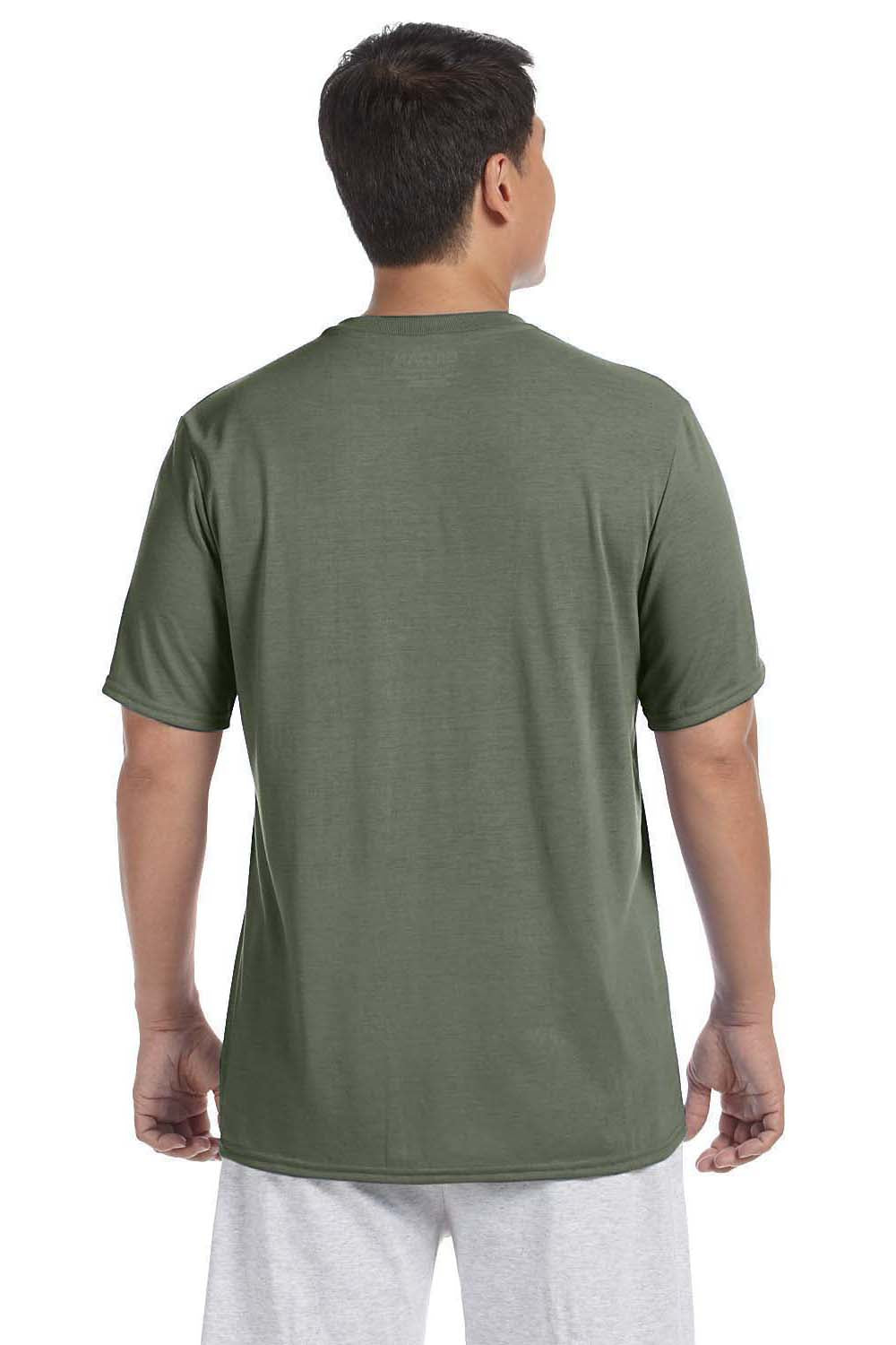 Gildan G420 Mens Performance Jersey Moisture Wicking Short Sleeve Crewneck T-Shirt Military Green Back